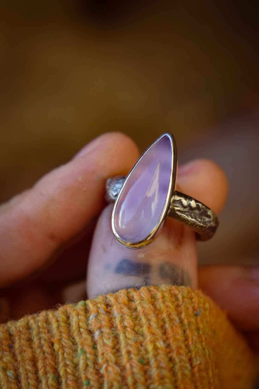 CANDYSHOP - Bague T56 en Argent & Calcédoine violette