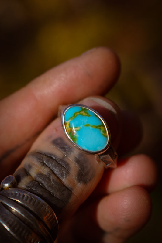 DÉSERT - Bague T58 en Argent & Sonoran Turquoise