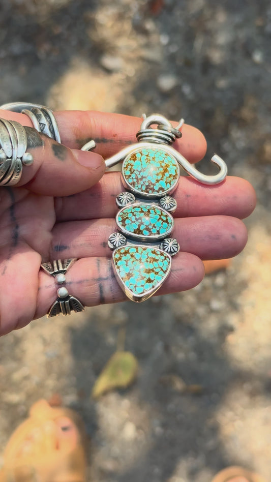 TRIO - Pendentif en Argent & Turquoises #8