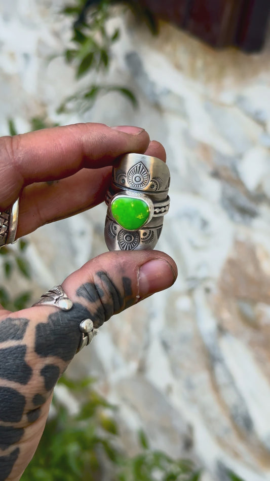MANHATTAN - Bague réglable en Argent & Turquoise Manhattan Green