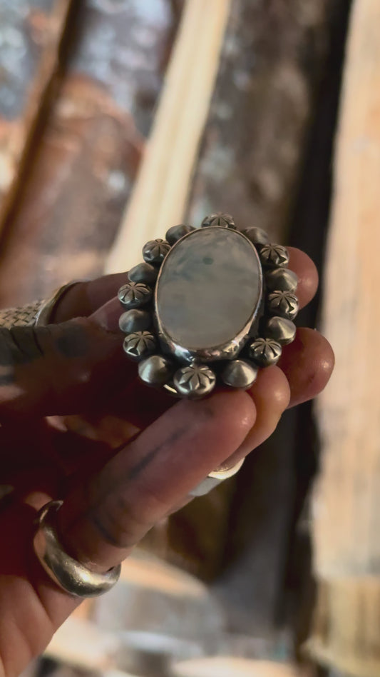 GLACIAL - Bague en Argent & Péristérite