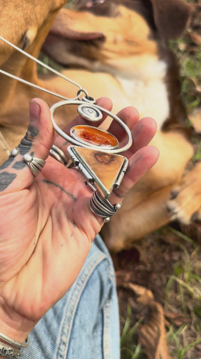 MELTINGPOTES - Pendentif en Agate du Montana & Bois