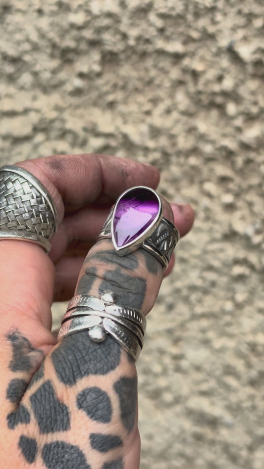 VIOLETTE - Bague T52 en Argent & Améthyste