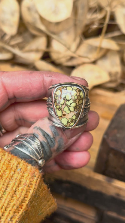 CELLULES - Bague réglable en Argent & Variscite Damale