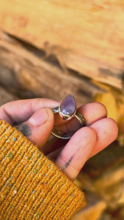 CANDYSHOP - Bague T56 en Argent & Calcédoine violette