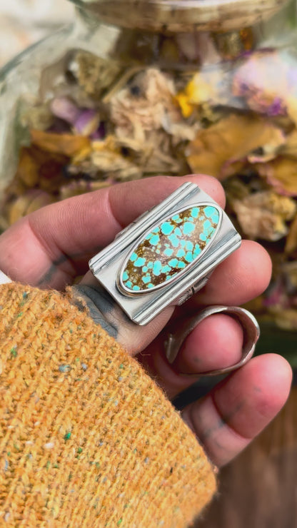 NUMBER8 - Bague T58 en Argent & Turquoise #8