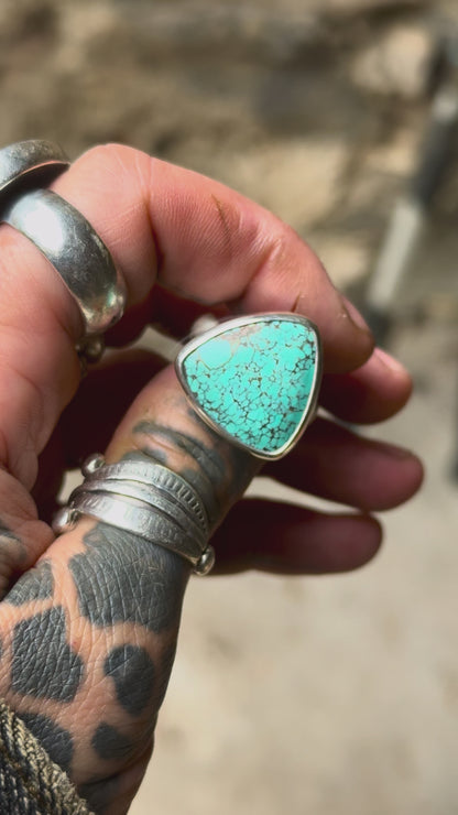 TRILLION - Bague T56 en Argent & Turquoise Qingu