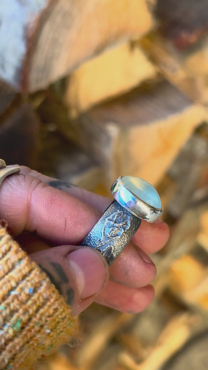 CANDYSHOP - Bague T64 en Argent & Prehnite