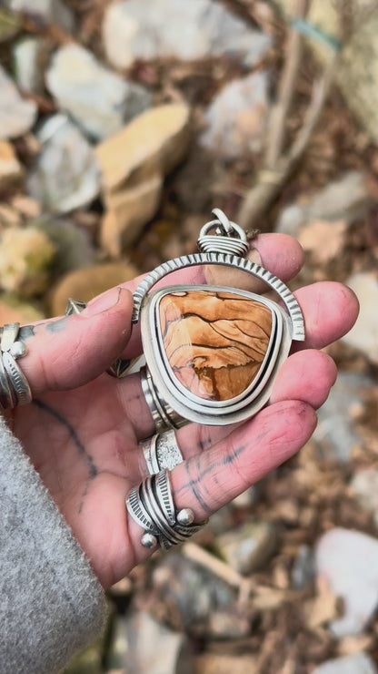 PAYSAGE - Pendentif en Argent & Jaspe Biggs