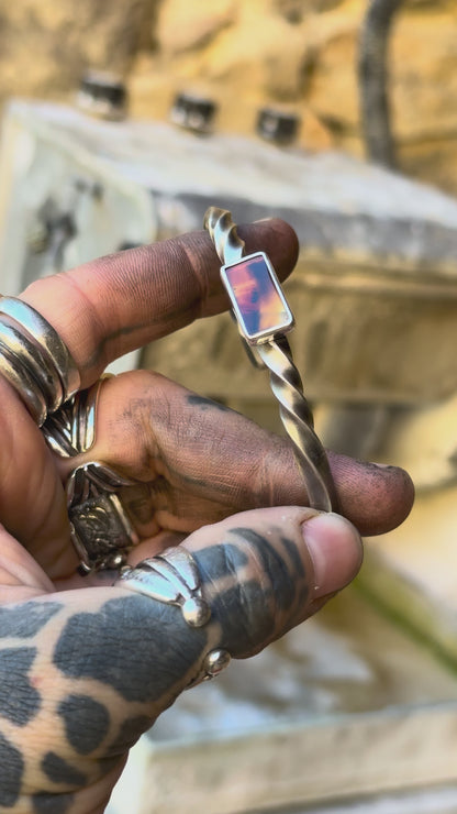 FEU - Bracelet torsadé Agate du Montana