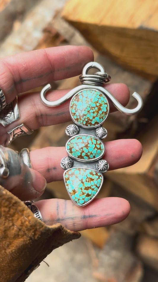 TRIO - Pendentif en Argent & Turquoises #8