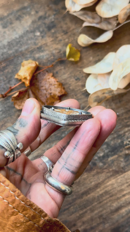 RUSTICA - Pendentif en argent & Psilomélane Dendrite