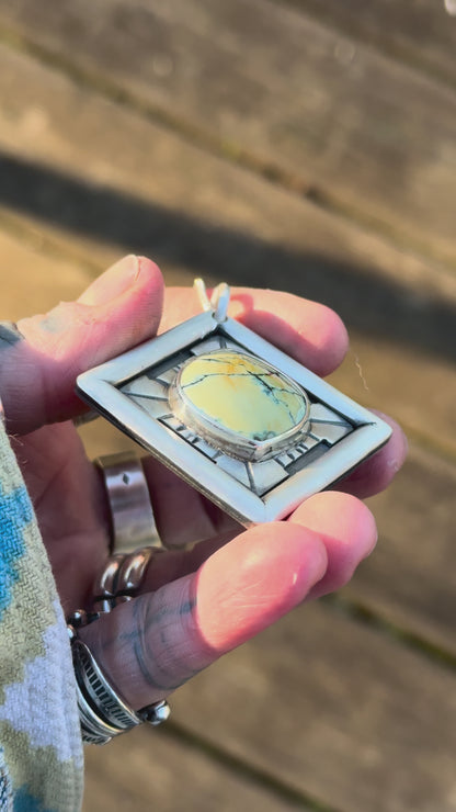 LOSANGE - Pendentif en Argent & Hotsonite