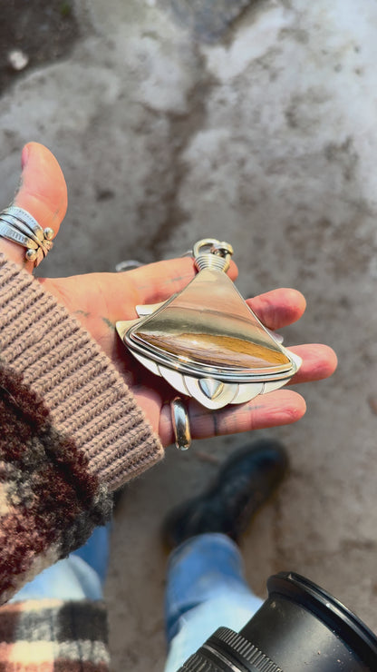 PAYSAGE - Pendentif en Argent & Jaspe Polychrome