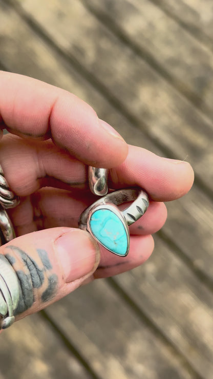 SUMMER - Bague T58 en Argent & Turquoise Blue Bird