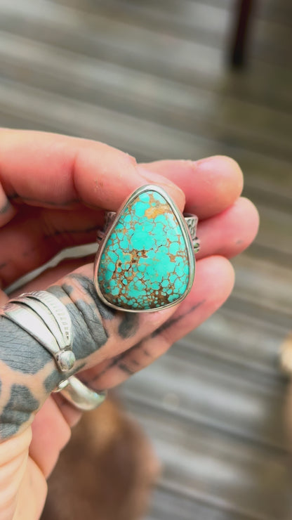 ROYSTON : Bague T57 en Argent & Turquoise Royston