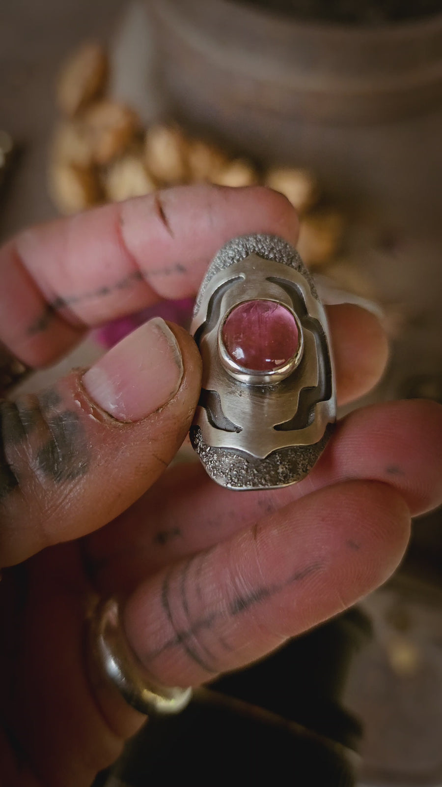 ARDEKO - Bague T51 en Argent & Tourmaline rose